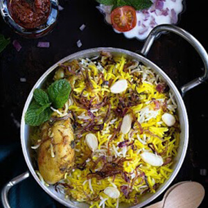 Order Chicken angaara Biryani online in Thane, Mumbai - Nusta Kitchen